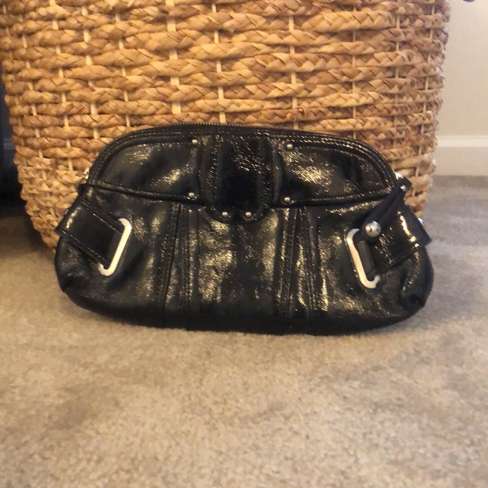 Hype Black Patent Leather Clutch